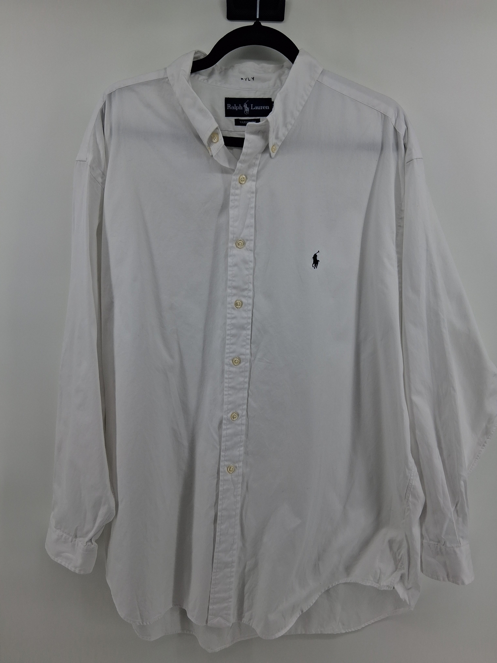 Ralph Lauren White Button-Down Shirt with Navy Pony